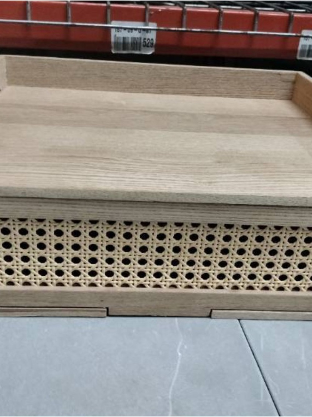 New Boho Single-Drawer Floating Rattan Nightstand, 16x12x7” - Picture 2 of 7